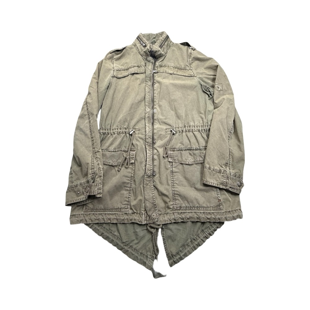Levis Utility Jacket Womens S Olive Green Fishtail Cotton Field Coat Workwear